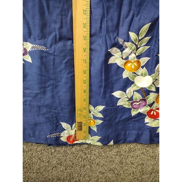 Vtg Sun Fashions Of Hawaii Honolulu Sz 10 Blue Floral & Fruits Muumuu Maxi Dress - Picture 9 of 10